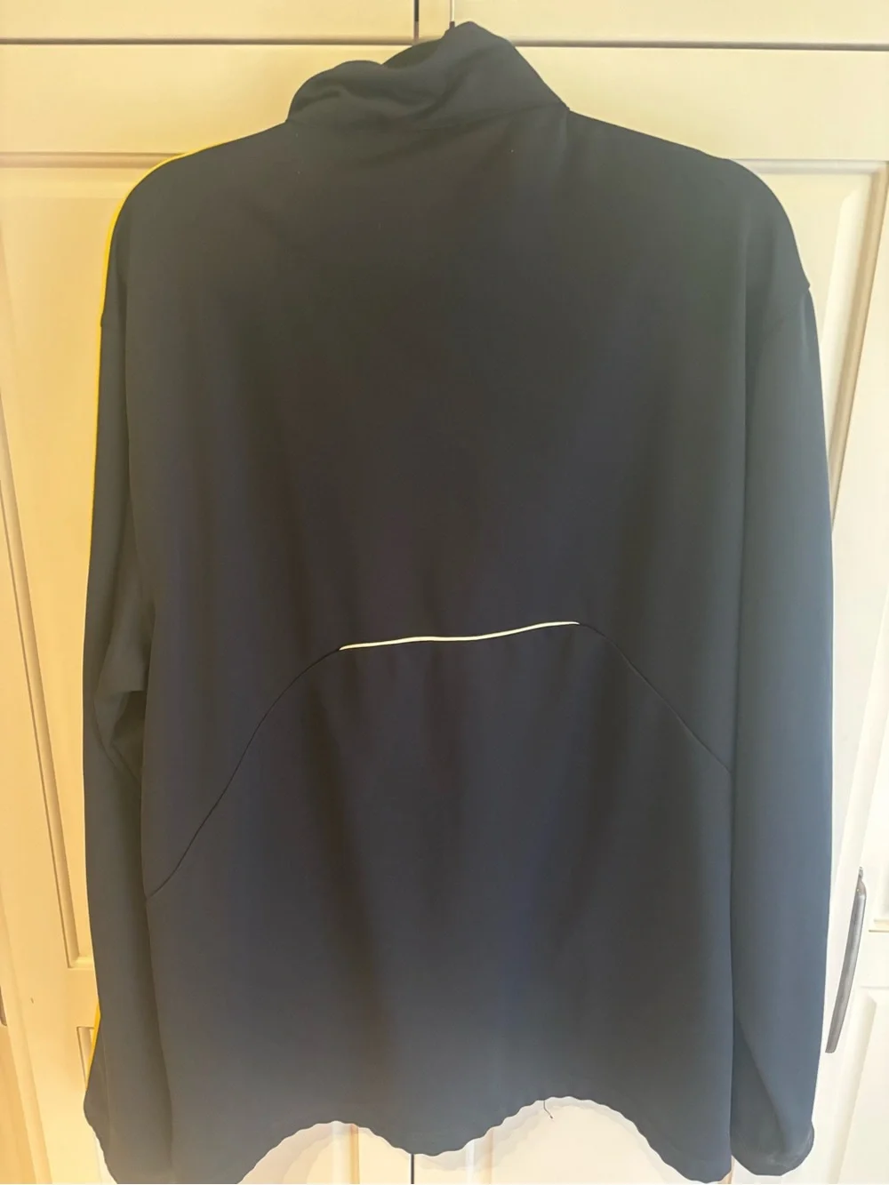 adidas Navy Jacket with Yellow Shoulder Stripes